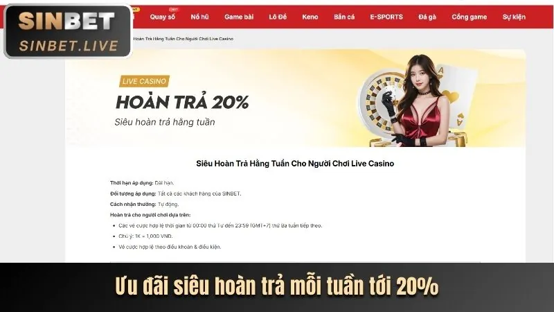 Thưởng nạp lại hấp dẫn tại 3bet vc